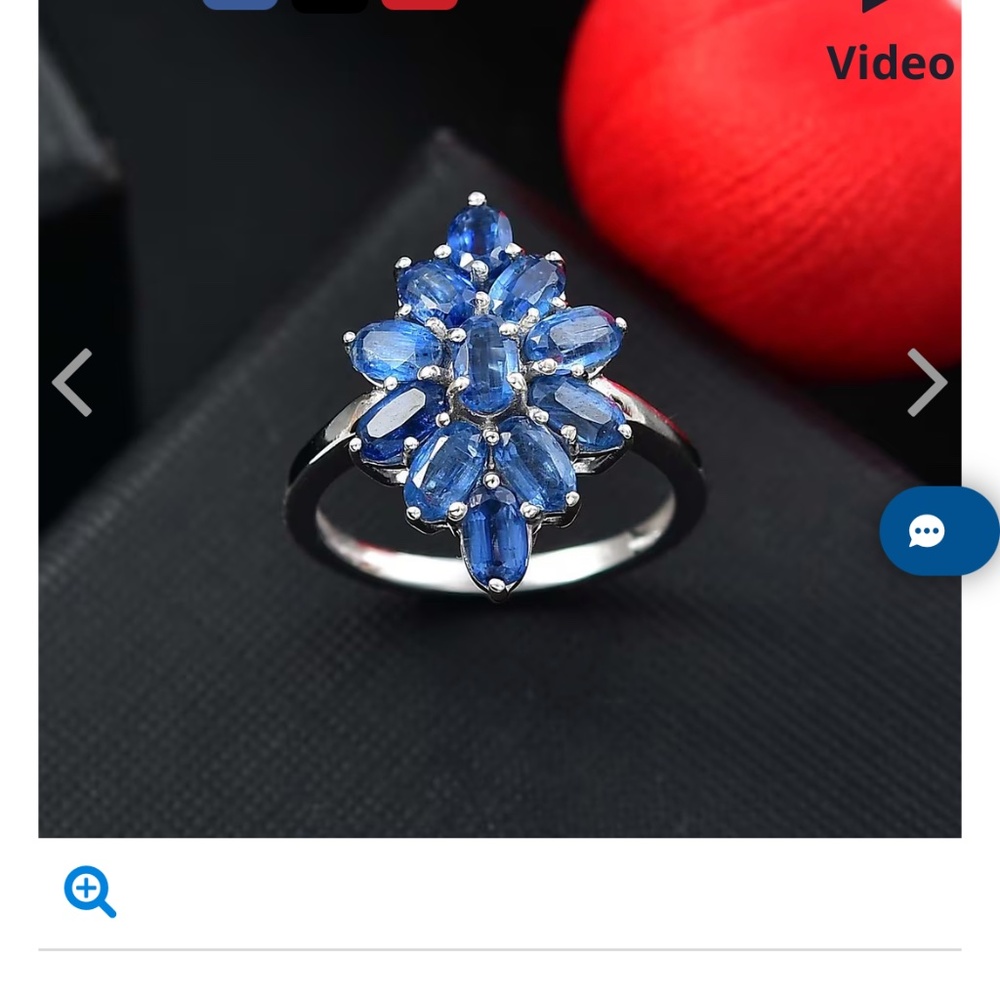 New Kashmir Kyanite 3.75 ctw Floral Ring, Sz 11